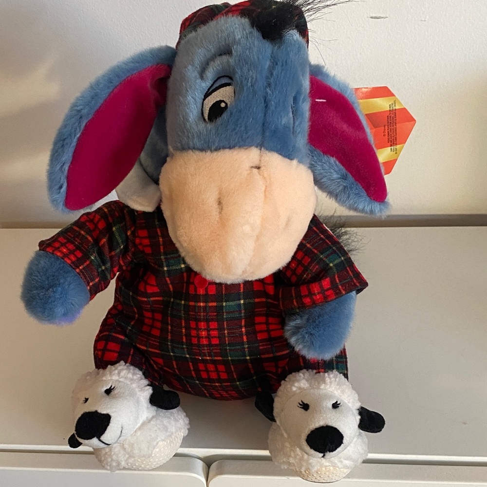 Disney Eeyore Plush with Red Plaid Pajamas